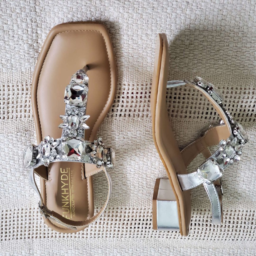DREAM Heels - Silver Embellished Sandals
