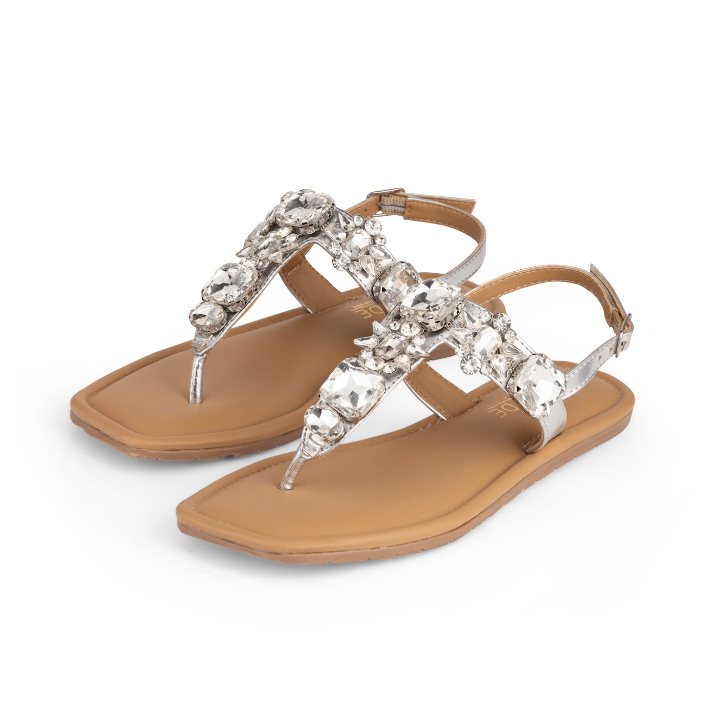DREAM Flats - Silver Embellished Sandals