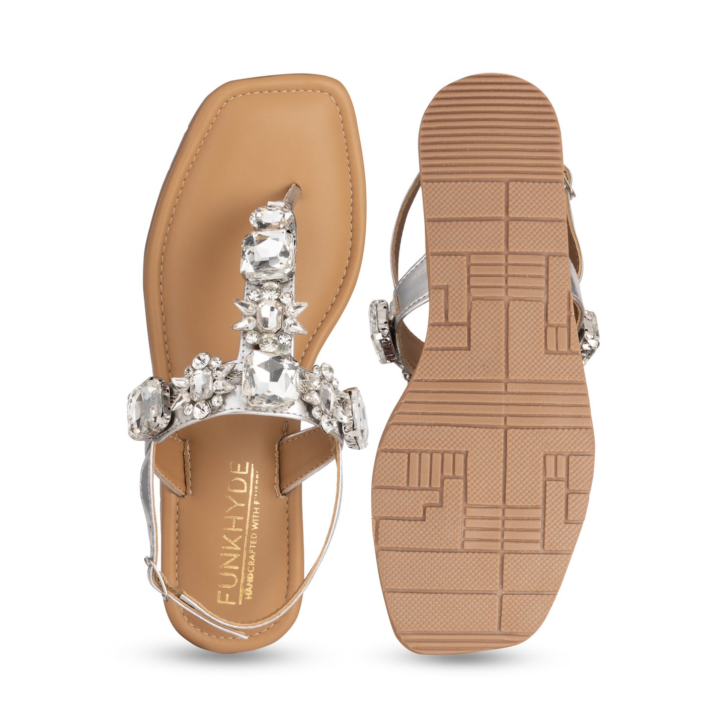 DREAM Flats - Silver Embellished Sandals