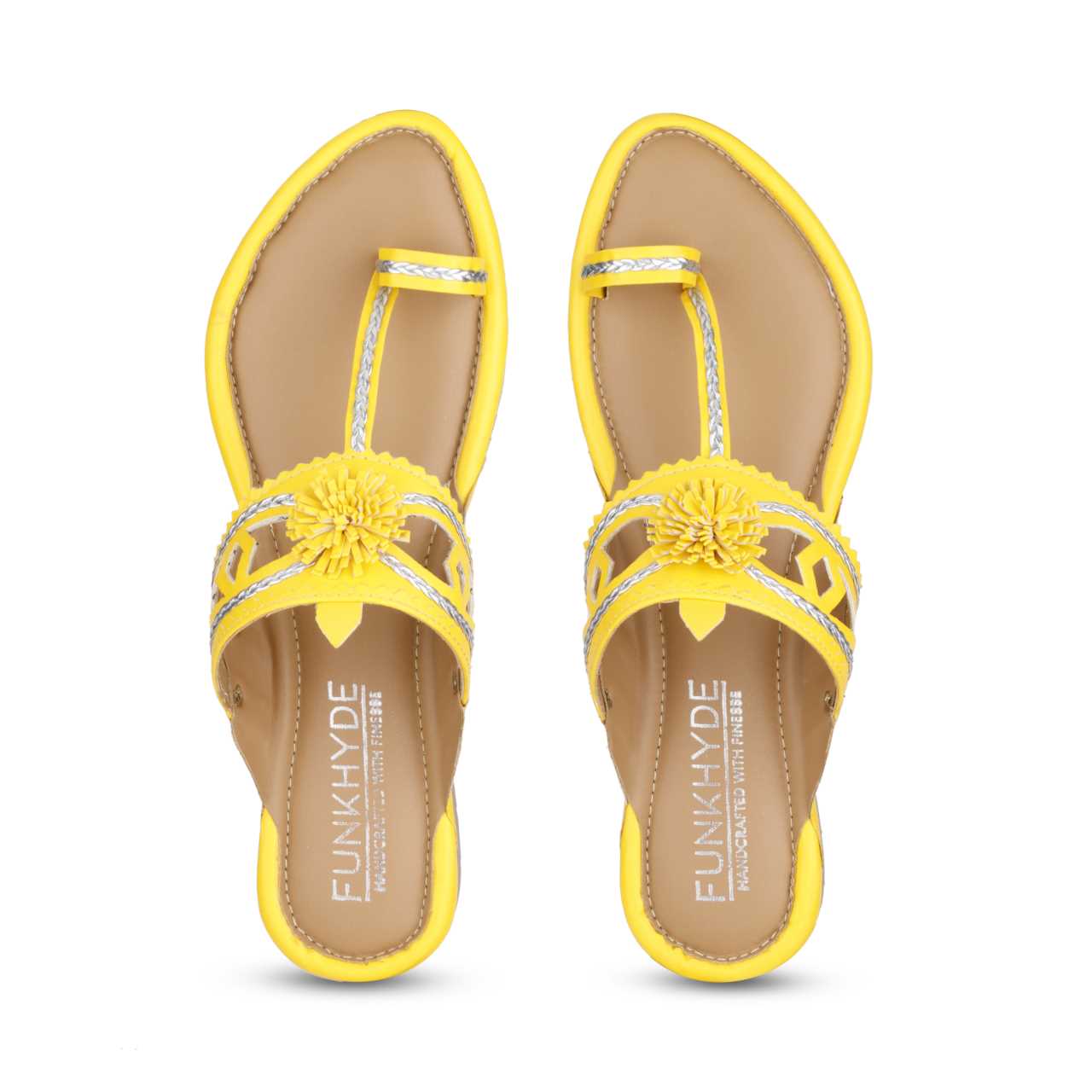 Maeri Yellow Kolhapuri Juttis - Funkhyde India