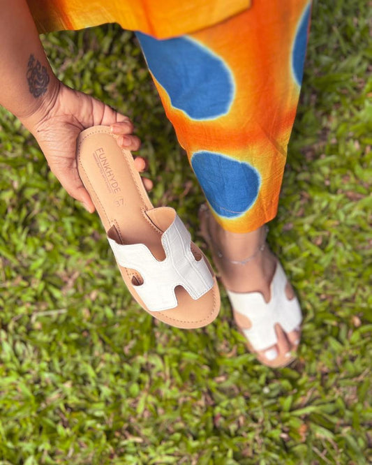 Mayna White Textured Slipons