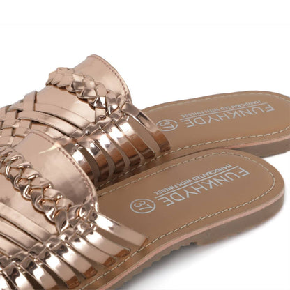 Amurra Rose Gold Huarache Mules - Funkhyde India