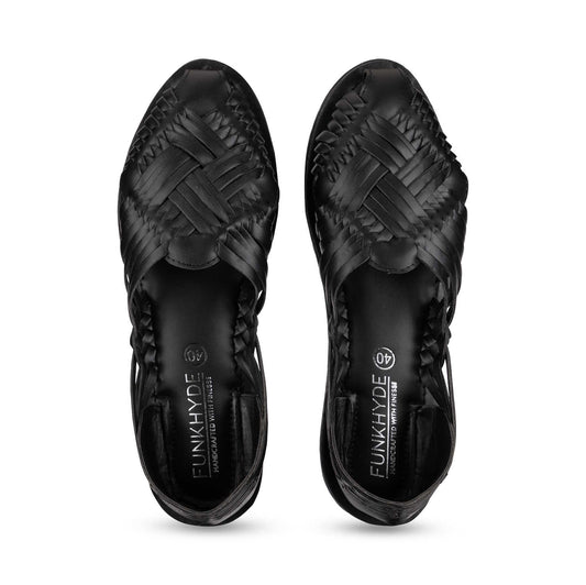 Haora Black Huarache Sandals