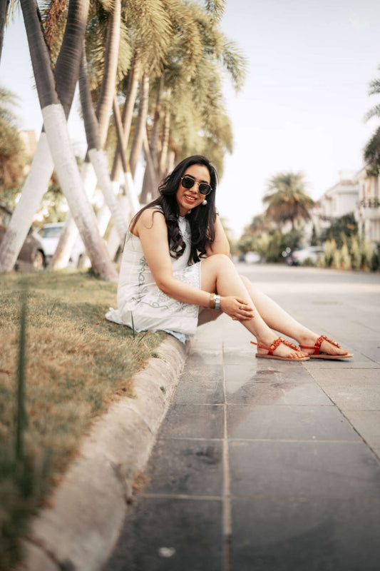 DREAM Flats - Red Embellished Sandals