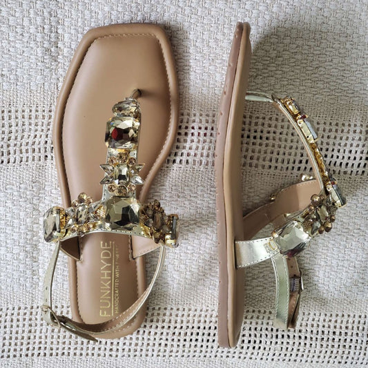 DREAM Gold Embellished Flats