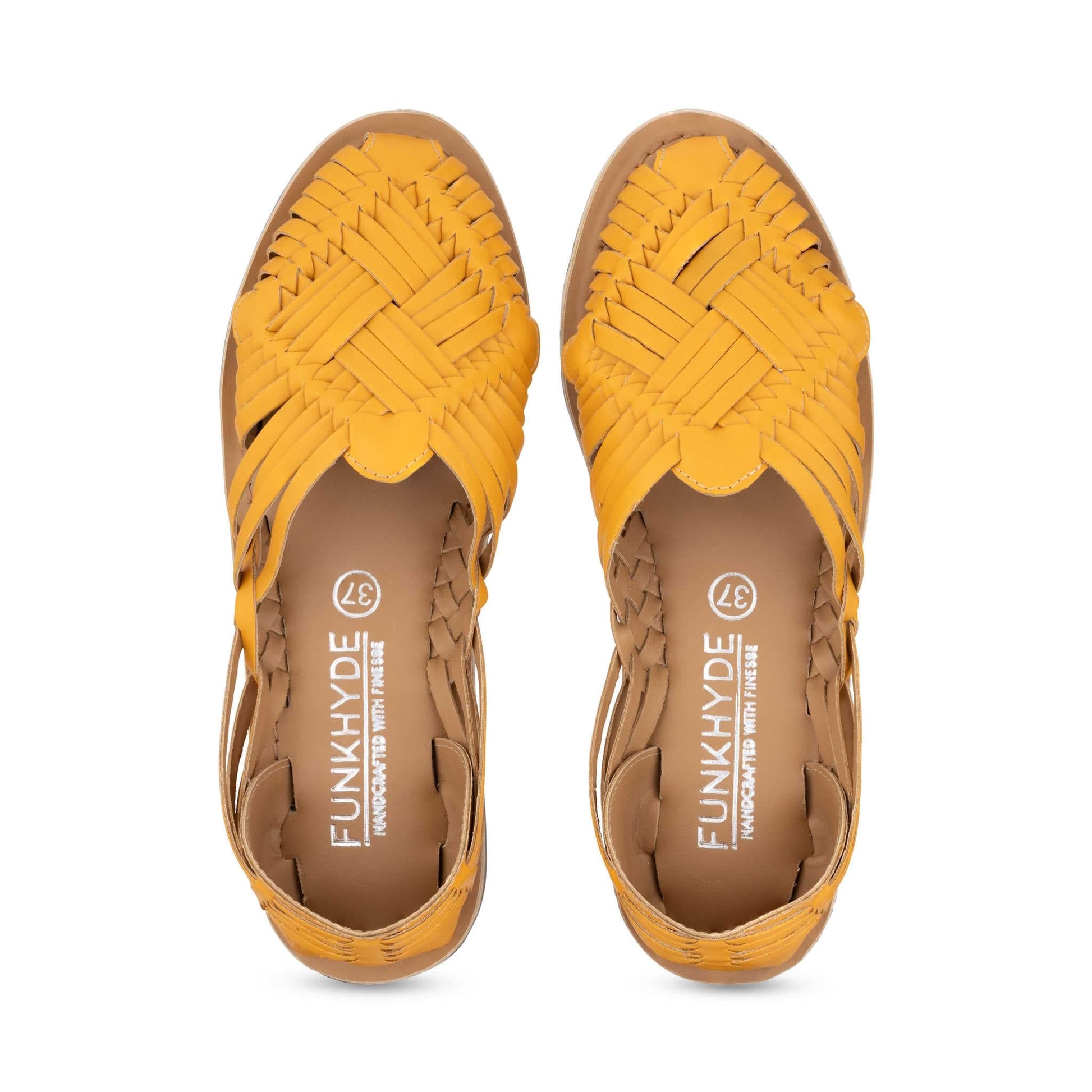 Haora Yellow Huarache Sandals - Funkhyde India