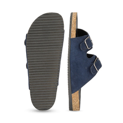 Jorain Navy Blue Suede Comfort Slipons - Funkhyde India