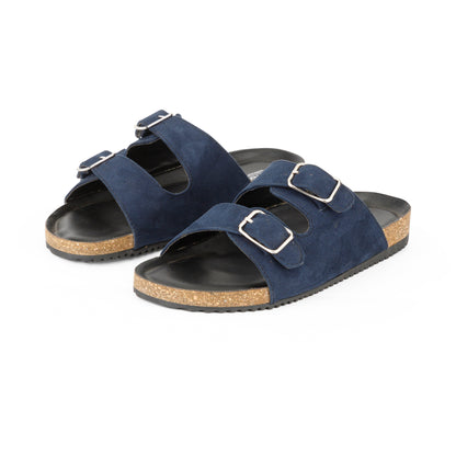 Jorain Navy Blue Suede Comfort Slipons - Funkhyde India