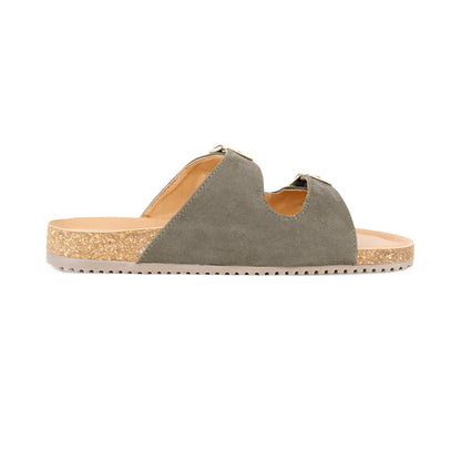 Jorain Olive Green Suede Comfort Slipons - Funkhyde India