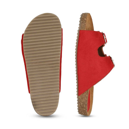 Jorain Red Suede Comfort Slipons - Funkhyde India