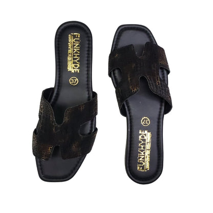 Mayna Black Shimmer Slipons