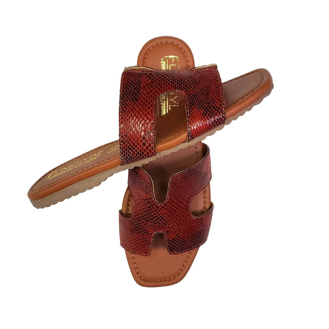 Mayna Red Snake Slipons