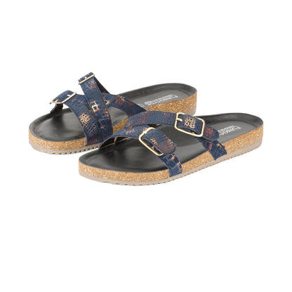 Poirou Navy Shimmer Comfort Slipons - Funkhyde India