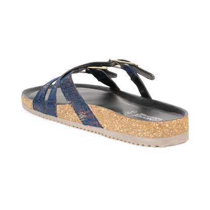 Poirou Navy Shimmer Comfort Slipons - Funkhyde India